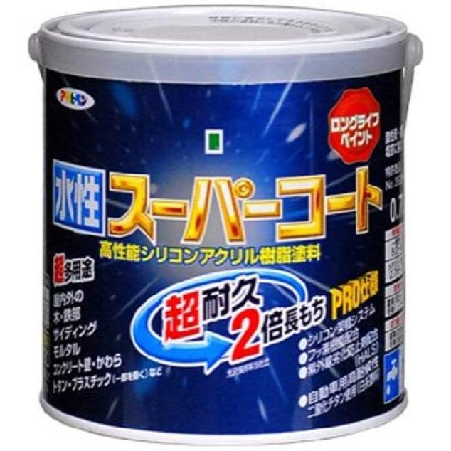 アサヒペン ペンキ 水性スーパーコート 水性多用途 オーシャンブルー 0.7L｜bakuyasuearth