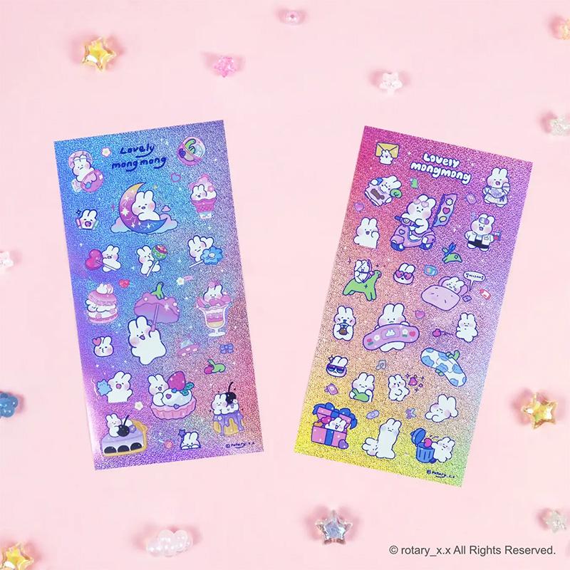 ラブリーモンモン キラキラホログラムシール かわいい 韓国