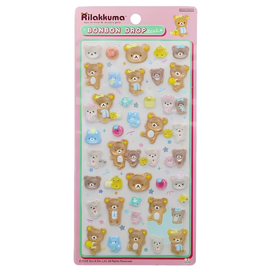 サンスター文具 リラックマ ボンボンドロップシール ぷっくり つやつや