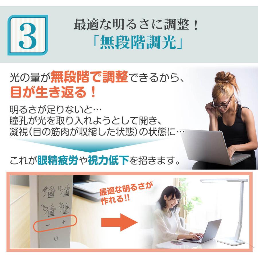【訳あり】アウトレット品 デスクライト led 自然光デスクライト 白 ホワイト 目に優しい 仕事 勉強 子供 照明士推奨 演色性 Ra 95 学習机 おススメ 1年保証の画像