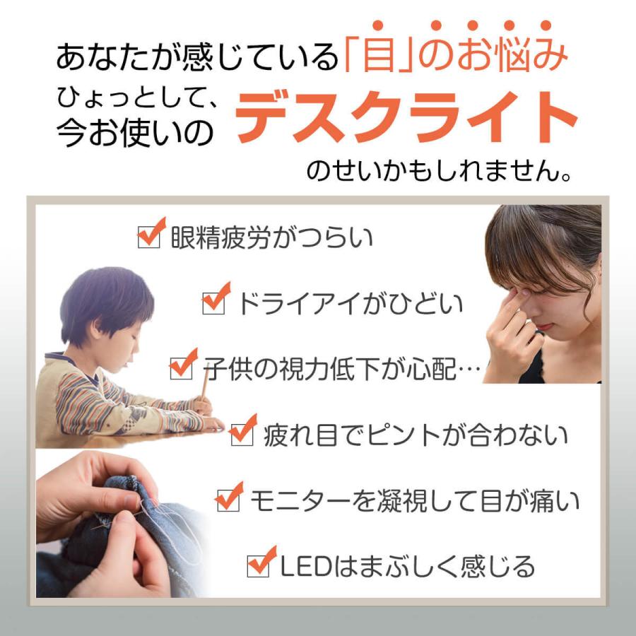 【訳あり】アウトレット品 デスクライト led 自然光デスクライト 白 ホワイト 目に優しい 仕事 勉強 子供 照明士推奨 演色性 Ra 95 学習机 おススメ 1年保証の画像