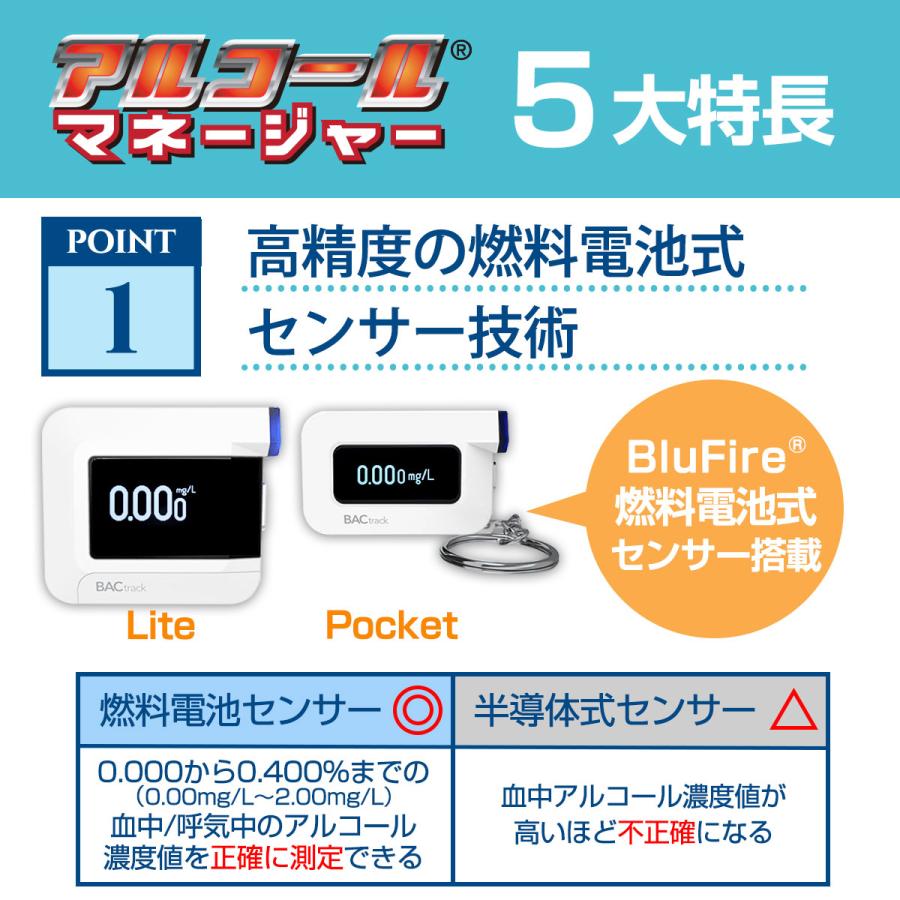 アルコール検知器 業務用 アルコールマネージャー Lite C8 BACtrack