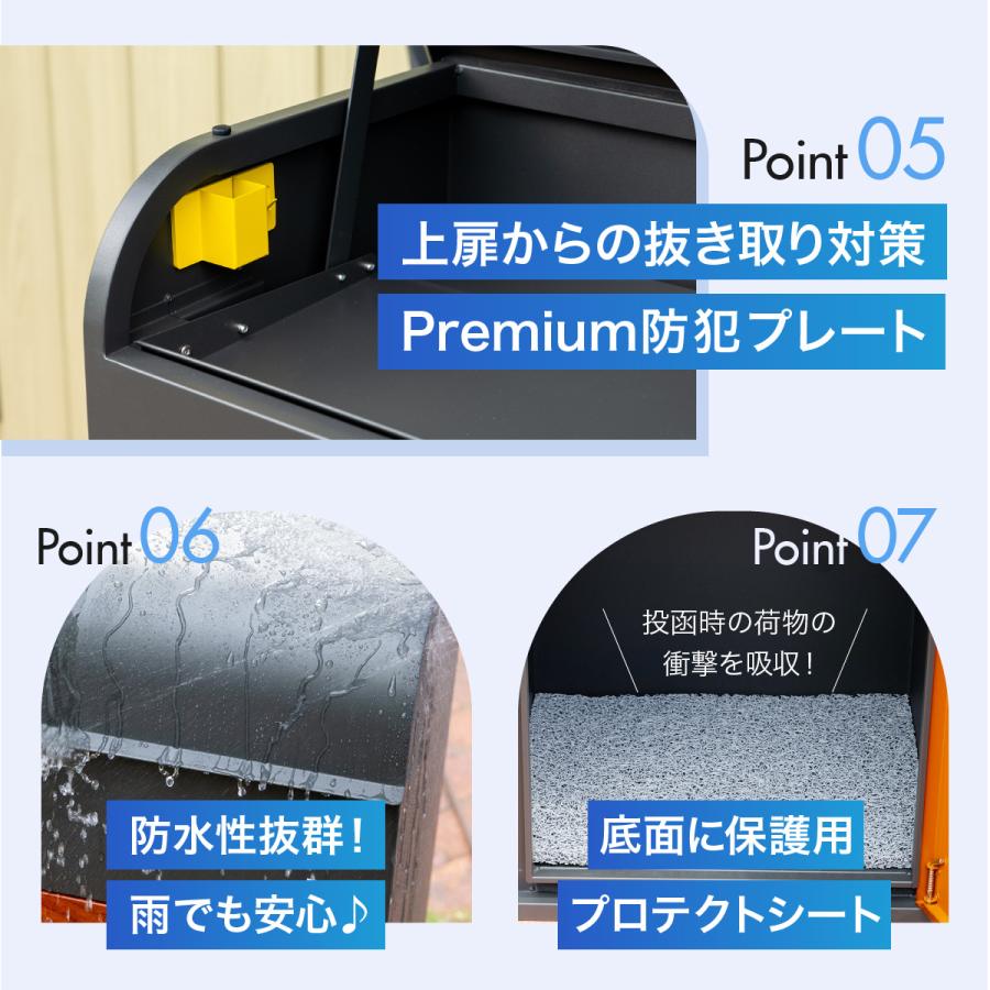 【訳あり】アウトレット品 宅配ボックス ルスネコボックス Premium 木目 ブラック チャコール おしゃれ 大容量 戸建 防水｜balabody｜08