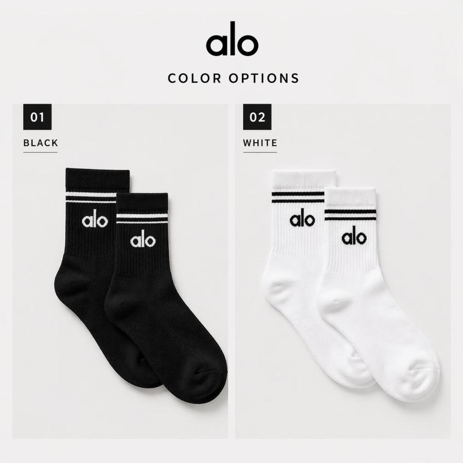 Alo Yoga アロヨガ 靴下 Throwback Sock スローバック ソックス 中筒丈