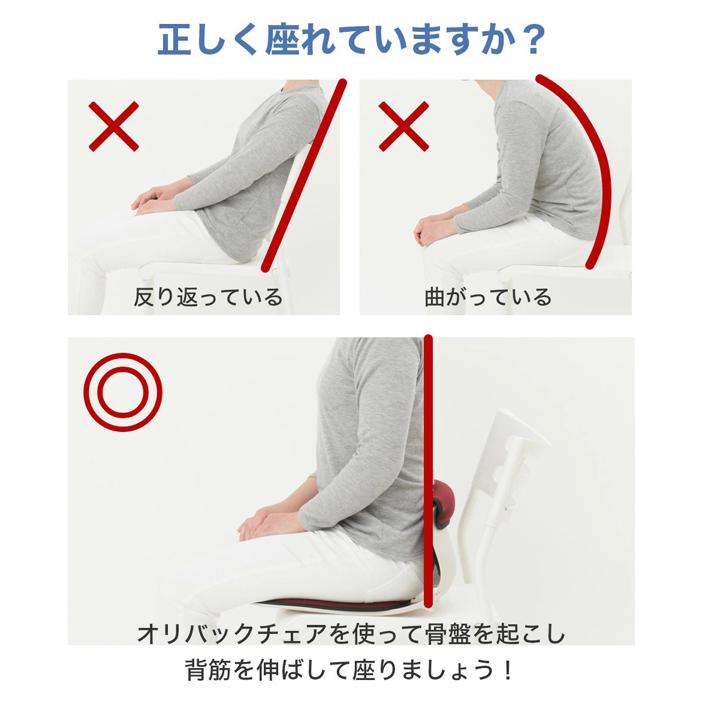 骨盤サポート オリバックチェア 姿勢サポート 椅子 疲れにくい 腰痛