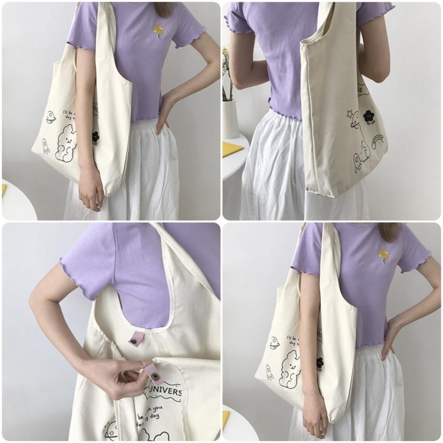 韓国ファッション 大容量 癒し系うさぎイラストトートバッグ レッド 9410 Kf10 9410 Balena 通販 Yahoo ショッピング