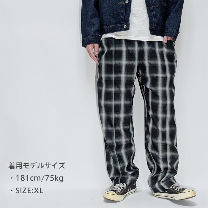 BIGMIKE ビッグマイク イージーパンツ オンブレチェック メンズ アメカジ 大人 レーヨン混 チェックパンツ 春 夏【送料無料】 | BIG MIKE | 01