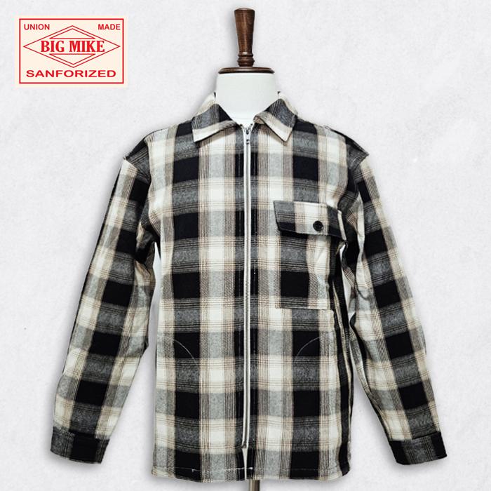 BIG MIKE（ビッグマイク） ネルシャツ メンズ ジップアップ シャツ