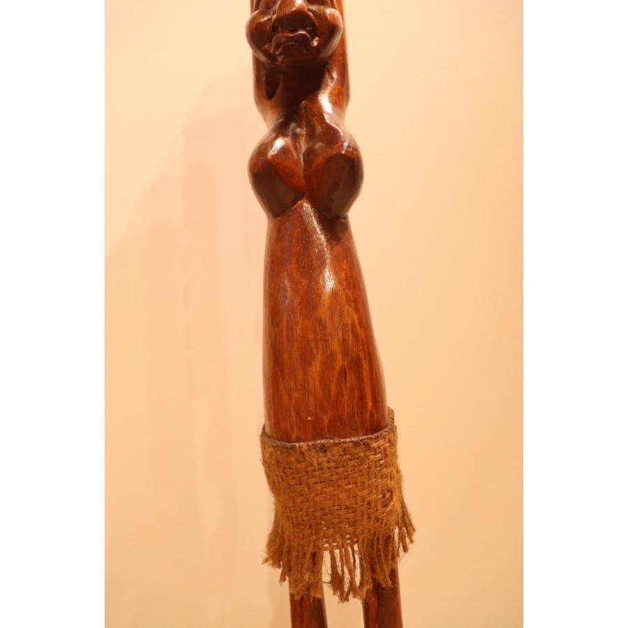 木彫り 人形 ラック アジアン雑貨 インテリア 木製 100センチ オブジェ