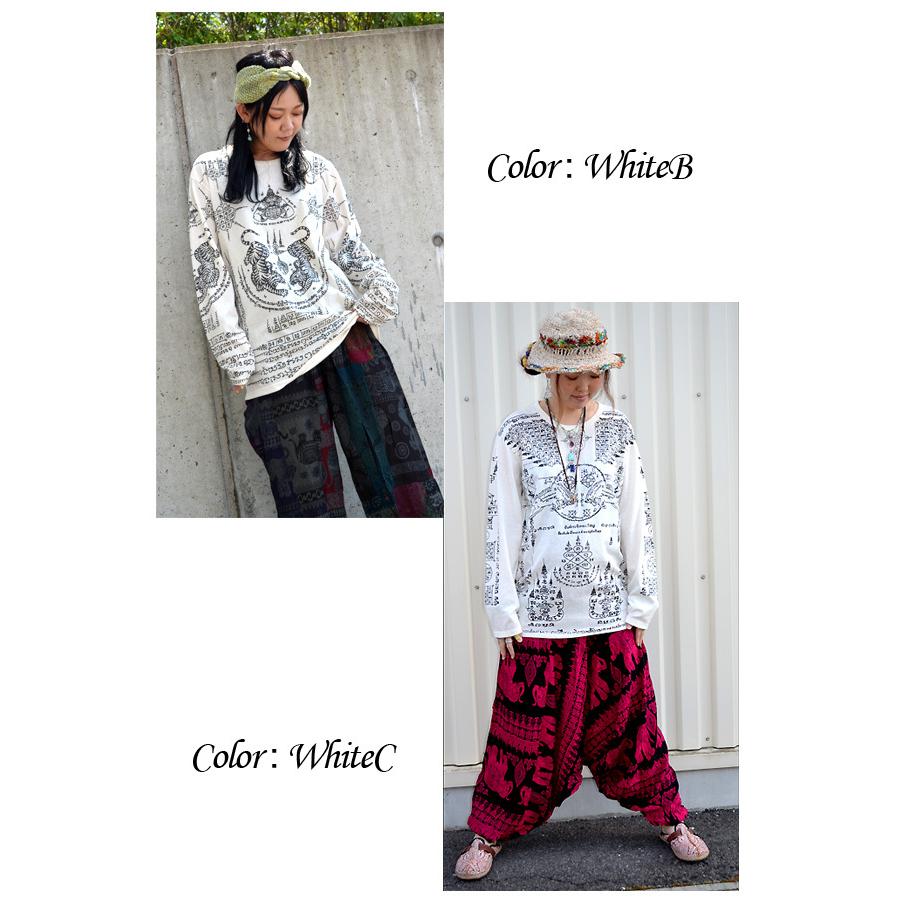 【未使用・タグ付】CINOH 長袖シャツ　エスニックパターン l14011906rd-00-m-01-pl.jpg