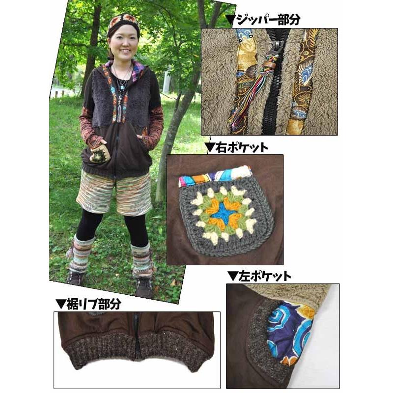 ボアとクロシェポケットがカワイイフード付きベスト バリブランオリジナルデザインの新作アイテムになります 18n 047 エスニックファッションバリ ブラン 通販 Yahoo ショッピング