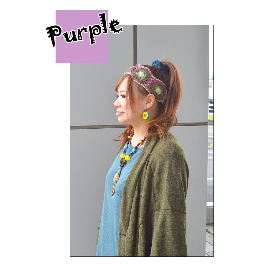 クロシェヘアバンド ヘアバンド ターバン ヘアアクセサリー ネパール