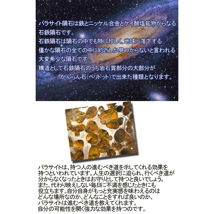 パラサイト隕石 ペンダントトップ 長方形 パラサイト 隕石 レアストーン 天然石 パワーストーン ペリドット 石鉄隕石 バリブラン_1