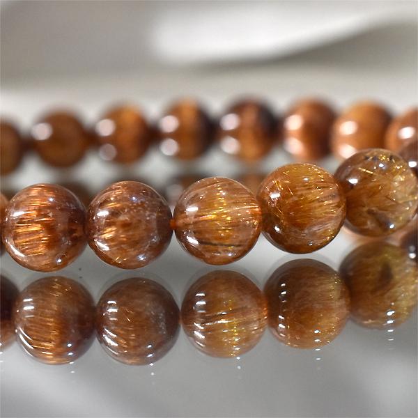 オレンジキャッツアイルチルクォーツ 9ミリ 内周約16センチ 最高級