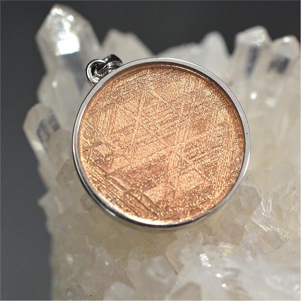 ギベオン ピンクゴールド 隕石 フラワーオブライフ ペンダントトップ レアストーン 