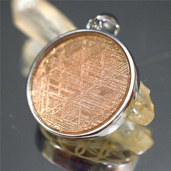 ギベオン ピンクゴールド 隕石 フラワーオブライフ ペンダントトップ レアストーン 