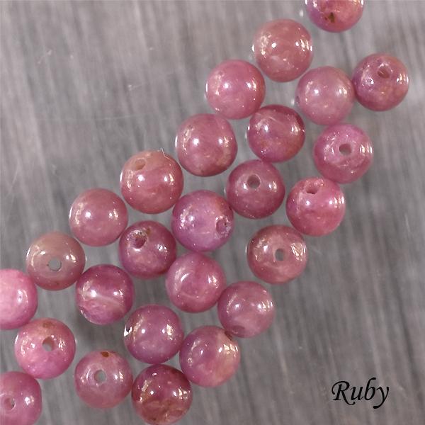 ルビー５ミリ 1粒売り ハンドメイド 天然石 パワーストーン バリブラン | 