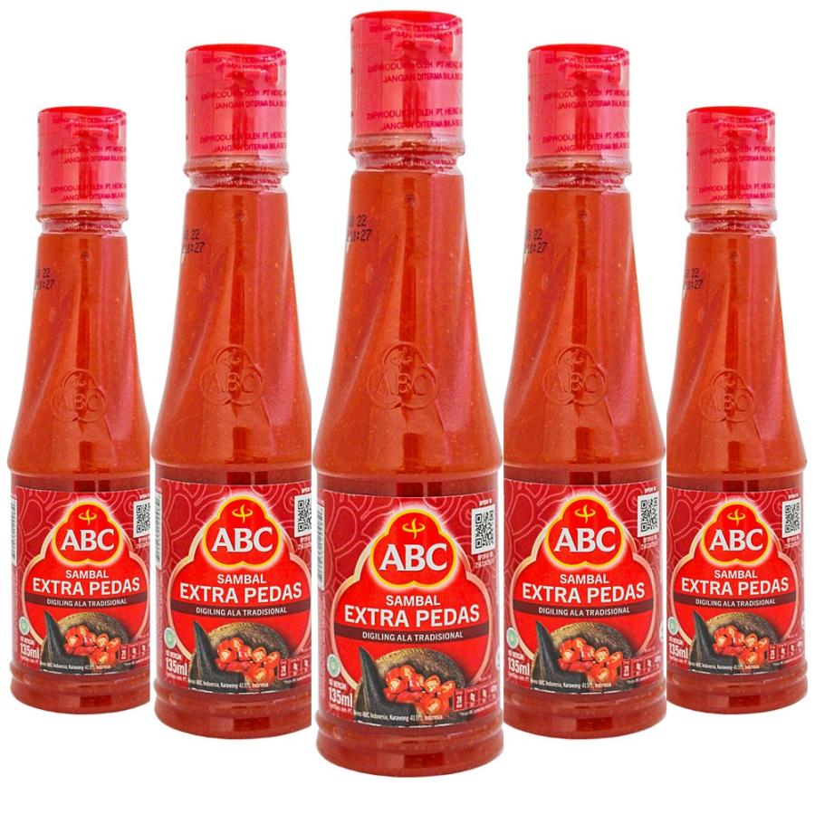 ABC エービーシー SAMBAL サンバル チリソース ボトルタイプ 130ml × 5