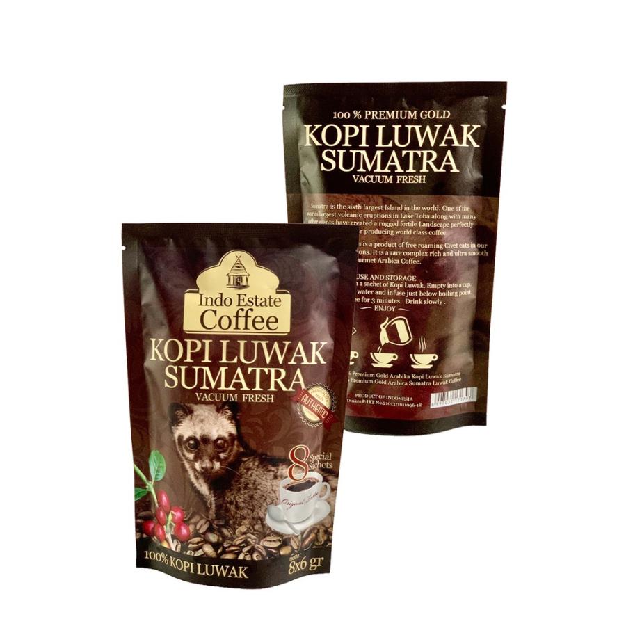 Indo estate coffee ルアックコーヒー Kopi Luwak Sumatra 真空フレッシュ グラウンドコーヒー ８杯分入 海外直送品｜balifesta｜04