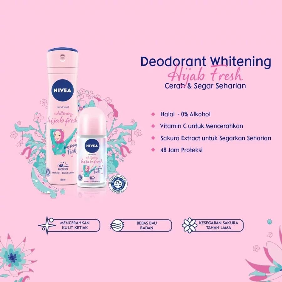 NIVEA（ニベア） 女性用デオドラント ロールオン Whitening Hijab 