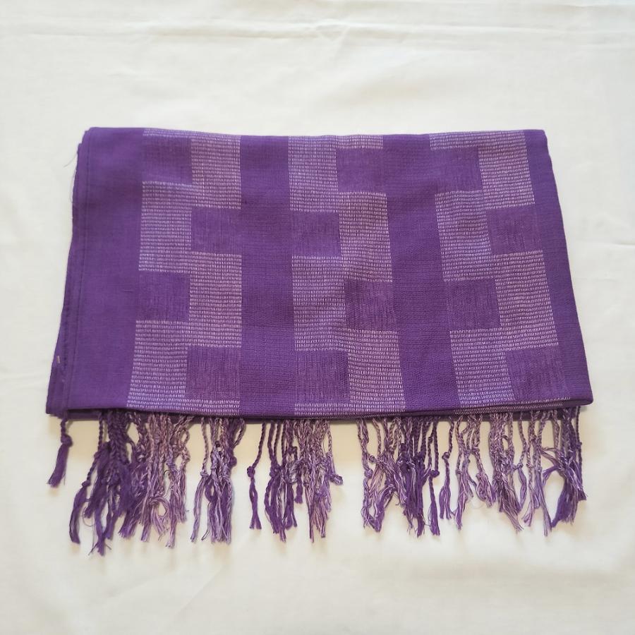 ショール ストール マフラー 大判 チェック柄 薄手 パープル 紫