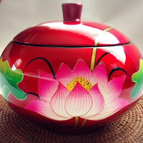 漆小物入れ LLサイズ ベトナム漆器,漆,菓子入れ,旅館,ハンドメイド