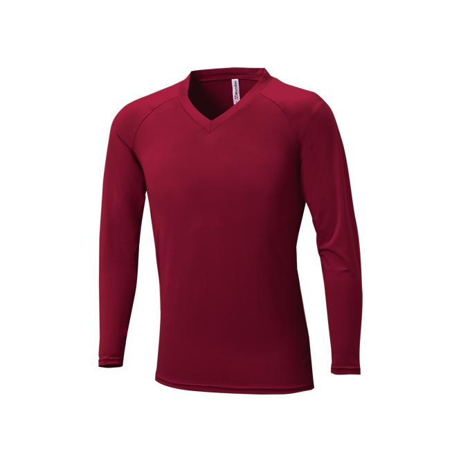 カラーインナーシャツ 長袖 Vネック メンズ レディース 男女兼用