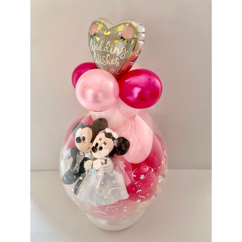 バルーン 電報 結婚式 結婚祝い 入籍祝い ディズニー ミッキー ミニーのウェディング おしゃれ ウェルカムドール 祝電 ぬいぐるみ電報 ぬいぐるみの画像