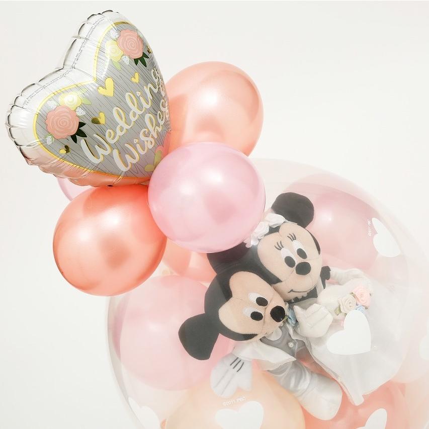 送料込 バルーン 電報 結婚式 結婚祝い 入籍祝い 洋装ローズゴールドバージョン ディズニー ミッキー ミニーのウェディング Materialworldblog Com