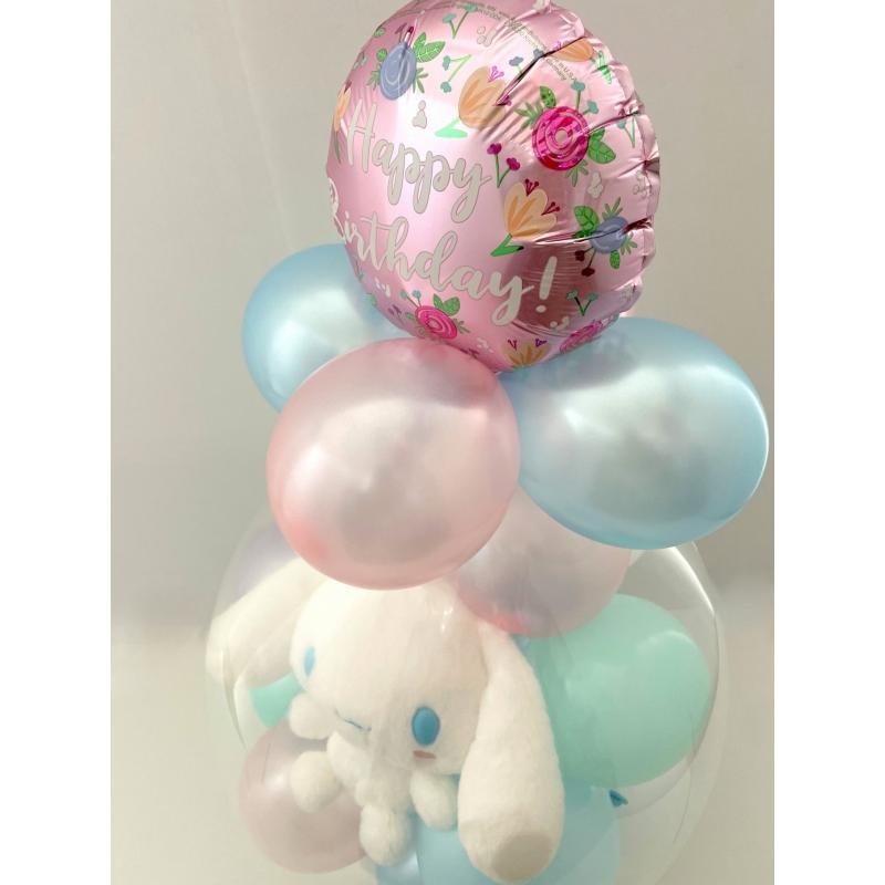 ほわほわ シナモン（シナモロール） バルーンラッピング 電報 結婚式 誕生日 サンリオ 入籍祝い おしゃれ クリスマス 卒業祝い 入学祝い 母の日の画像