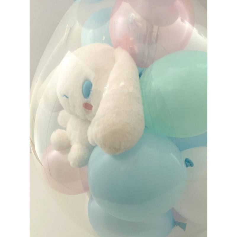 ほわほわ シナモン（シナモロール） バルーンラッピング 電報 結婚式 誕生日 サンリオ 入籍祝い おしゃれ クリスマス 卒業祝い 入学祝い 母の日の画像