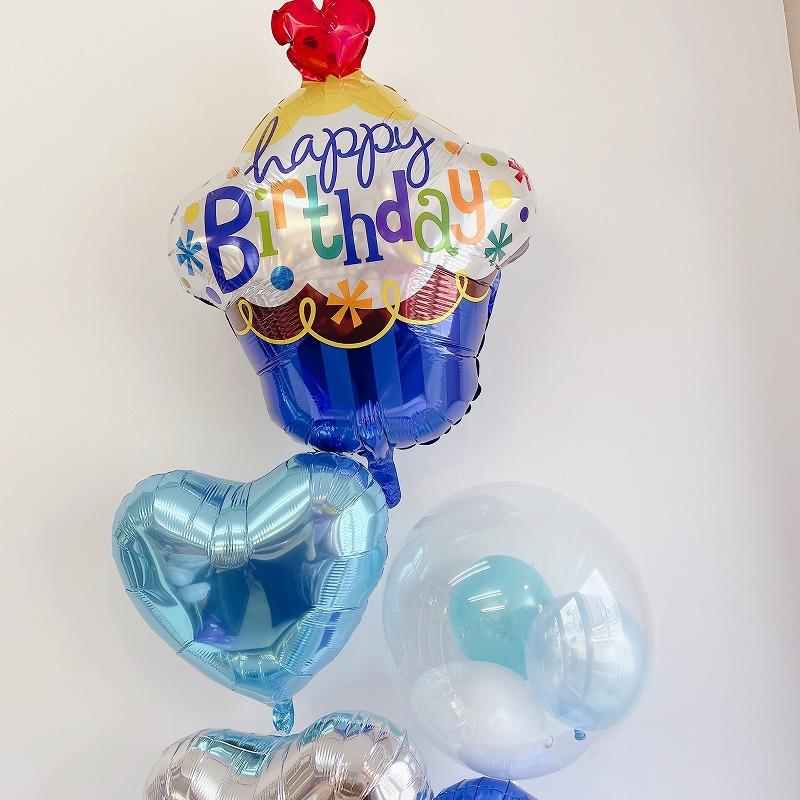 バースデー カップケーキ バルーン 誕生日 名入れ プレゼント あすつく 翌日到着 浮かせてお届け ヘリウムガス入り |  | 12