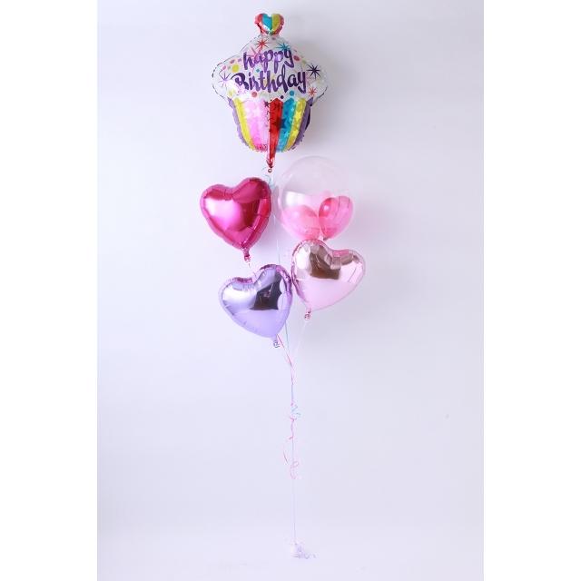 バースデー カップケーキ バルーン 誕生日 名入れ プレゼント あすつく 翌日到着 浮かせてお届け ヘリウムガス入り |  | 15