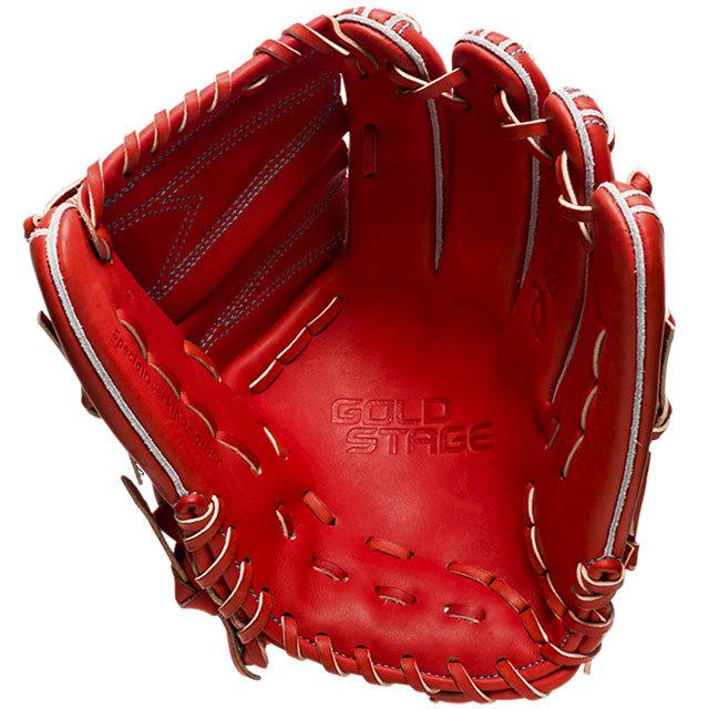 GOLD Stage 赤色 硬式グローブ ASICS（アシックス） （メンズ）硬式用グラブ 投手用 野球グローブ
