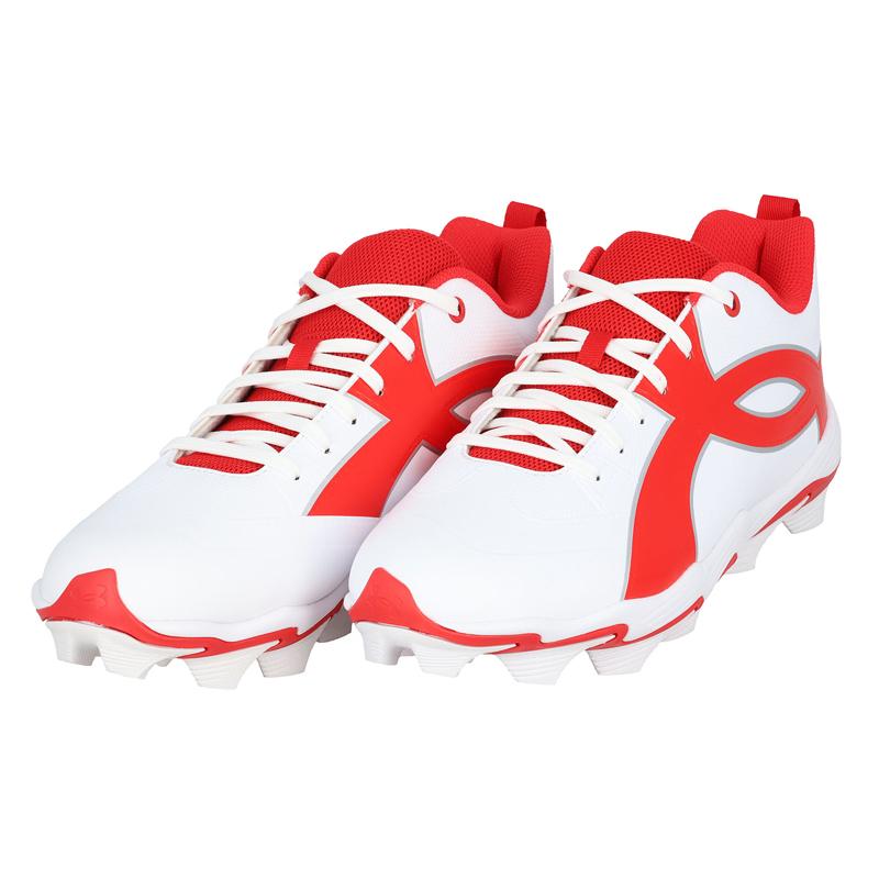 野球 ポイントスパイク アンダーアーマー レッド ホワイト ソフトボール ベース UNDER ARMOUR（アンダーアーマー） 野球スパイク ポイントスパイク UA