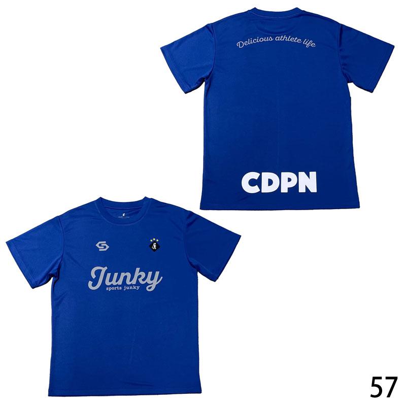 Mサイズ サッカージャンキー プラシャツプラパン ブルー サッカージャンキー ひんやりプラTEE CURSIVE サッカー フットサル