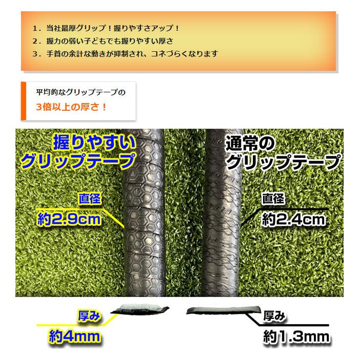 ふー　ロンググリップバットセクションのみ 極厚 握りやすいグリップテープ 厚さ4mm 幅18mm フィールドフォース
