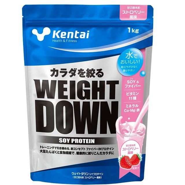 ウェイトダウン Kentai ソイプロテイン ストロベリー風味 1kg 大豆プロテイン K1242 食物繊維 福袋特集 ミネラル 2021最新のスタイル ビタミン ケンタイ