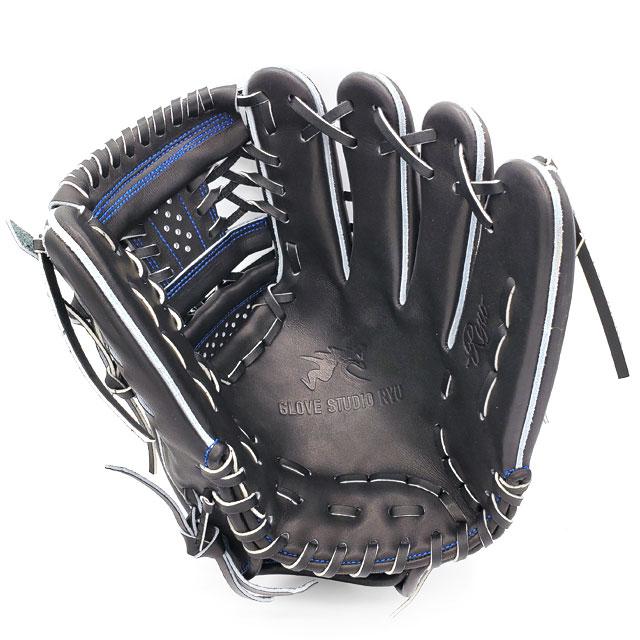 GLOVE STUDIO RYU リュウ 硬式グラブ キップレザー グローブ ピッチャー (硬式投手用) 野球 高校野球ルール対応 一般 大人  RYU-KAN-BLKBLU