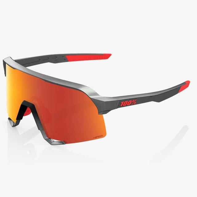 100% ワンハンドレッド S3 サングラス 野球 Matte Gunmetal HiPER Red