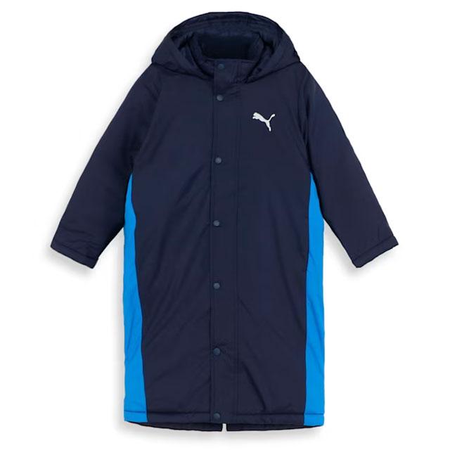 PUMA フリースライニング ベンチコート M ネイビー PUMA（プーマ） 30％OFF！ サッカー フットサル ウェア ジュニア