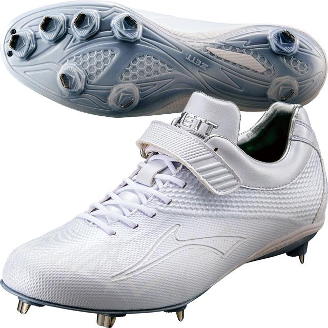 ゼット 埋め込み金具スパイク 白スパイク BSR2719WH-1111 27.5 ゼット ZETT/ゼット 野球 埋め込み 金具 スパイク 高校野球ルール