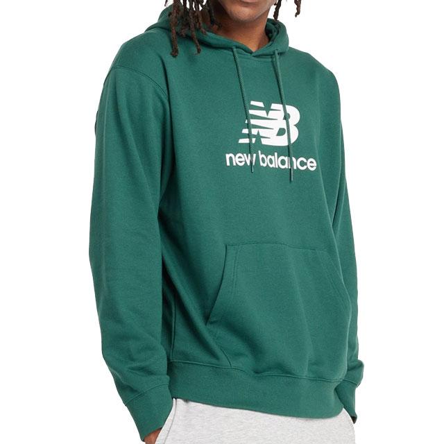ニューバランス Sport Essentials Stacked Logo スウェットフーディ パーカー トレーニングウェア スウェット ナイトウォッチグリーン MT41501-NWG New Balance（ニューバランス） 38％OFF！ Sport Essentials Stacked