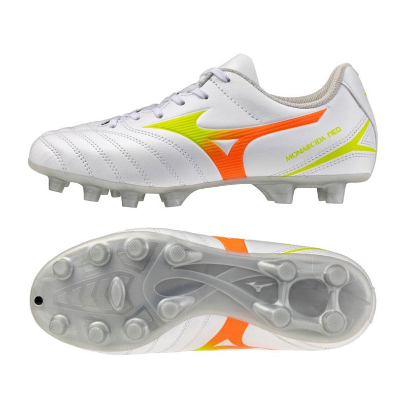MIZUNO サッカーシューズ スパイク ホワイト オレンジ　ジュニア MIZUNO（ミズノ） ジュニア モナルシーダ 3 SELECT Jr ホワイト