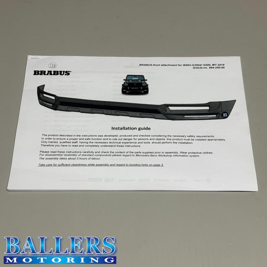 1台分限定 BRABUS フロントリップスポイラー BENZ W463A G400d エアロ