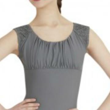 バレエレオタード CAPEZIO 胸ギャザー＆レースデザインレオタード