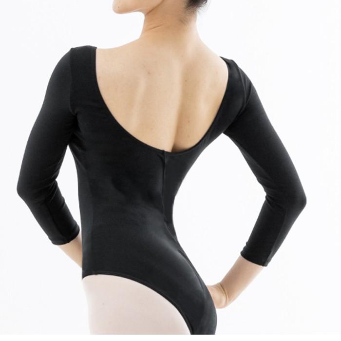 お値下げ】BYPLIE7部袖レオタード 七部袖 花柄刺繍 バレエ