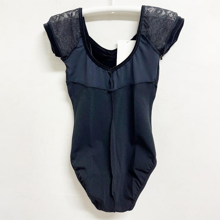 バレエ レオタード ジュニア LLT ベルベット ブラック 140 日本製 バレエレオタード 子供 大人 バレエ 日本製 150cm バレエ用品 レース