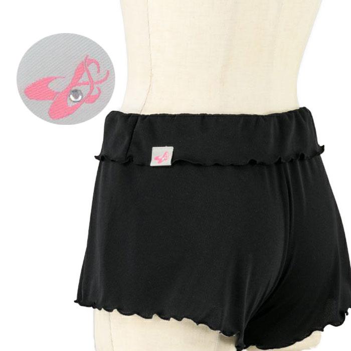 バレエ ショートパンツ ジュニア 子供 P 150 オーバーパンツ ブラック