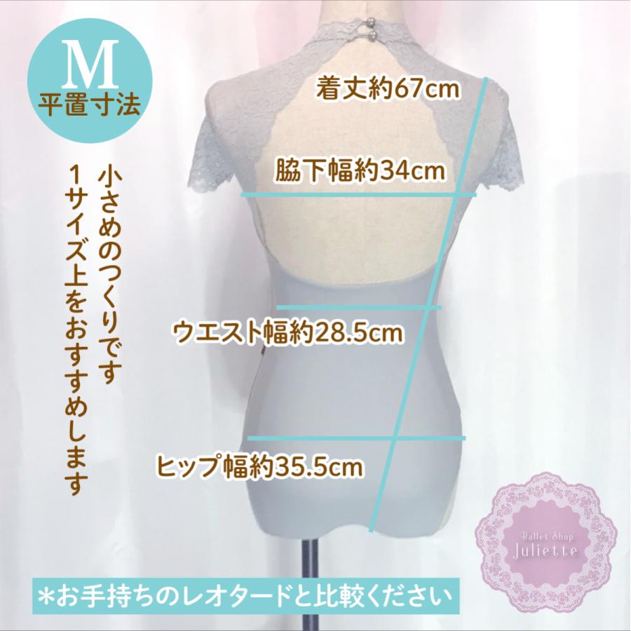 M ライトグレー 半袖 レース レオタード 大人 バレエ : Ballet Shop